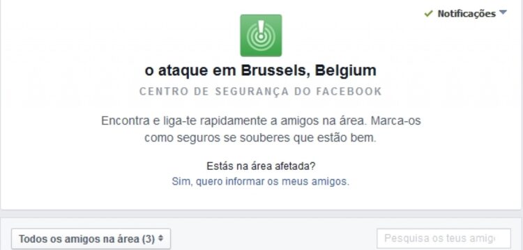 Veja se os seus amigos e conhecidos em Bruxelas estão bem