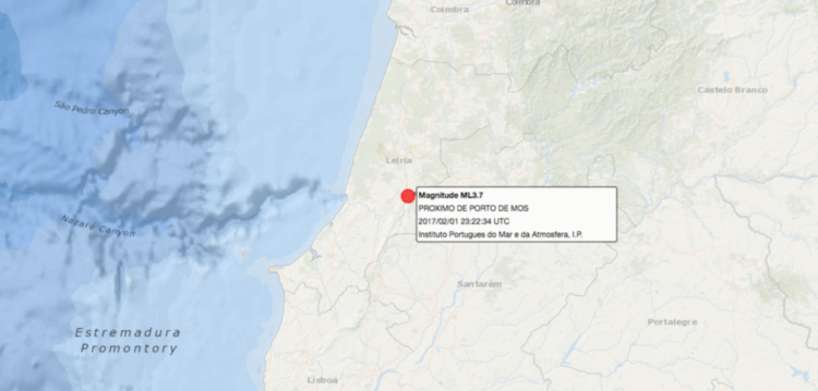 Sismo de magnitude 3.7 sentido em Leiria (ACTUALIZADA)