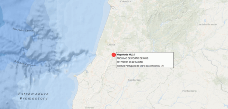 Sismo sentido em Leiria