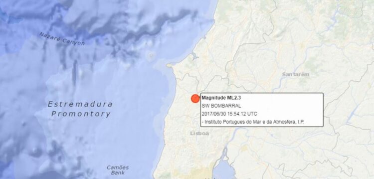 Registado pequeno sismo com epicentro no Bombarral
