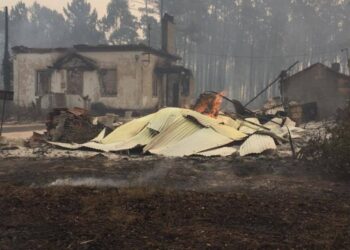 Chamas rondam base aérea em Monte Real