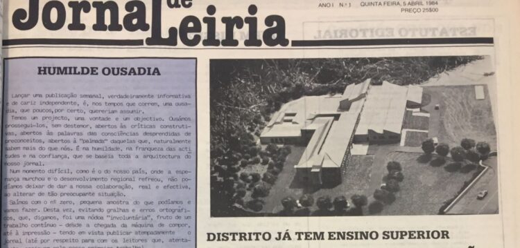 Número 1 do JORNAL DE LEIRIA saiu há 34 anos