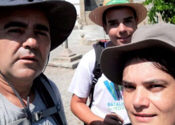 Jorge Novo, a mulher e filho, da Batalha, foram a primeira família no Caminho Braga-Santiago (galeria)