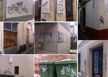 Abaixo-assinado pede limpeza de graffiti no centro de Leiria