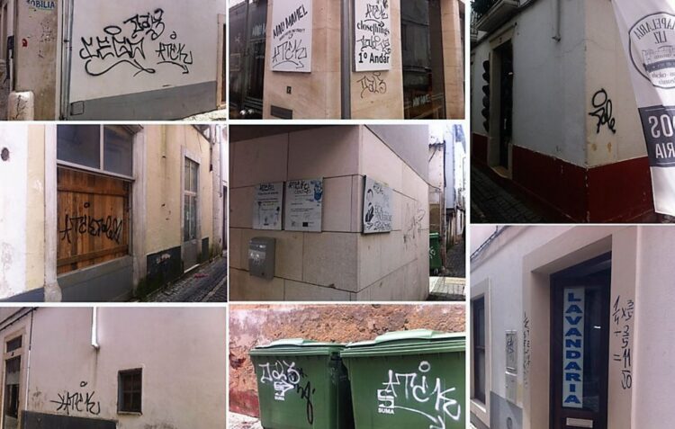 Abaixo-assinado pede limpeza de graffiti no centro de Leiria