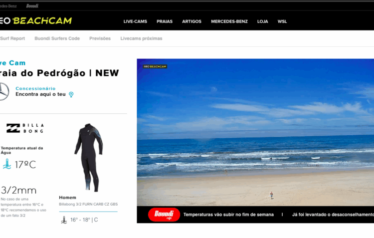 Veja como está o tempo e as condições da praia do Pedrógão pela Meo Beachcam