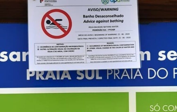 Praia do Pedrógão com banhos desaconselhados