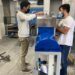 Alunos da ETAP criam compactador de latas de tinta