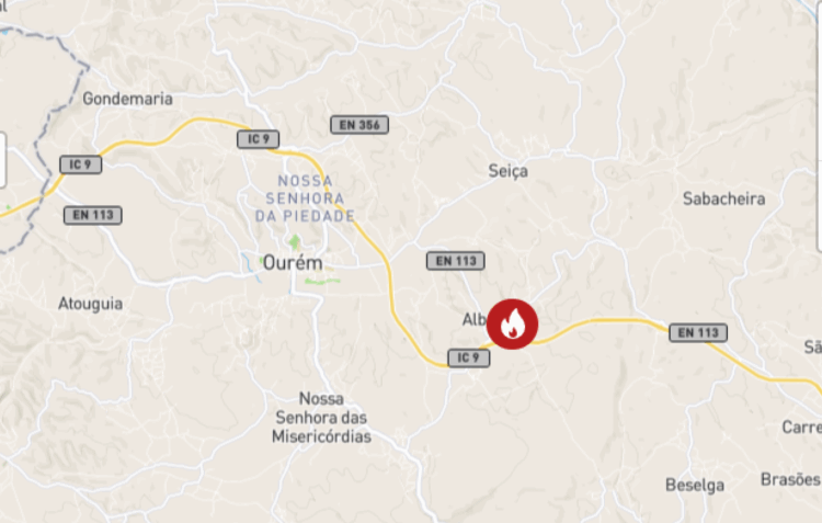 Incêndio em Ourém obriga a cortar IC9