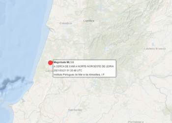 Registado sismo de 3.0 com epicentro em Leiria 