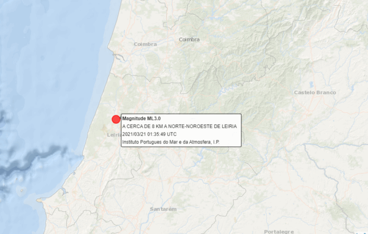 Registado sismo de 3.0 com epicentro em Leiria