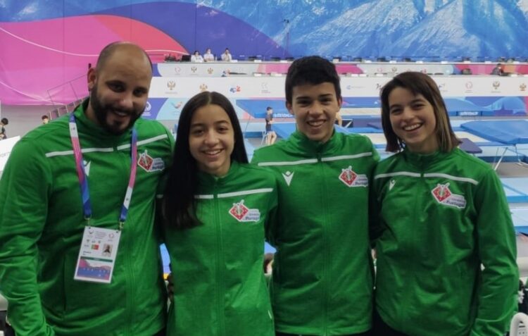 Diana Silva e Rita Vieira na final dos Europeus de Trampolins