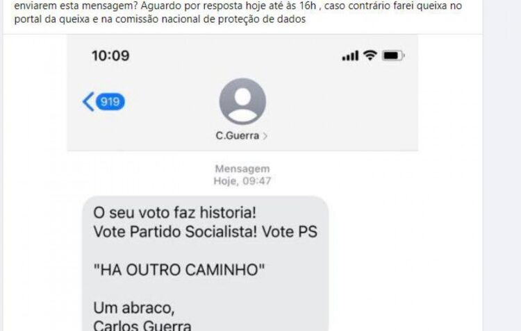 PS Alcobaça enviou SMS não autorizados a apelar ao voto a pessoas de Alcobaça, Leiria e Lourinhã