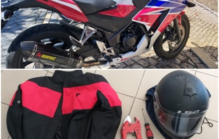 Jovem apanhado na Marinha Grande, quando roubava uma moto, um casaco de motoclismo e um capacete