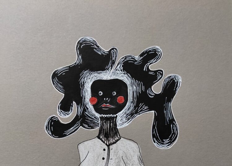 Mulheres e raízes numa exposição grab & go de Sandrine Cordeiro