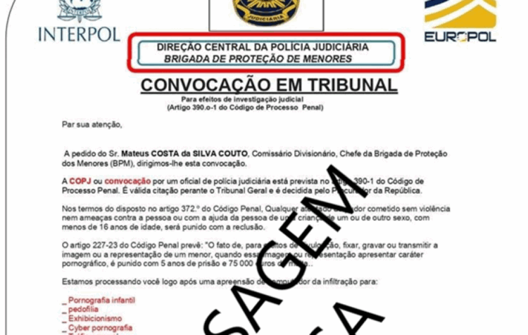 PJ alerta para emails fraudulentos de falsas convocatórias judiciais