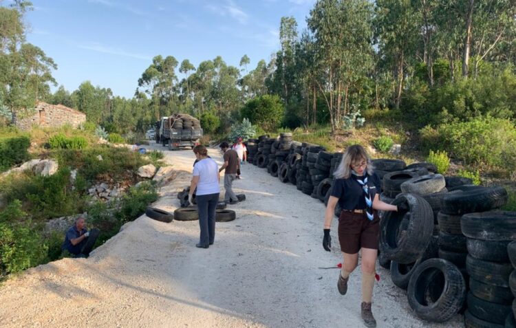 Mais de nove toneladas de pneus retiradas do Parque Natural