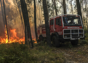 Bombeiros combatem dois incêndios na freguesia da Caranguejeira, Leiria