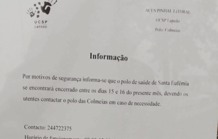 Desacatos encerram pólo de saúde de Santa Eufémia