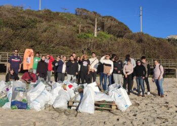 Alunos do Instituto Educativo do Juncal foram apanhar lixo à praia