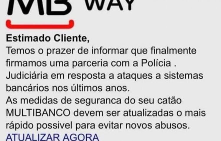 PJ alerta para mensagem fraudulenta com MBway