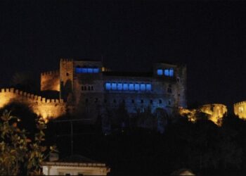 Logo à noite, Castelo de Leiria “pinta-se” de azul