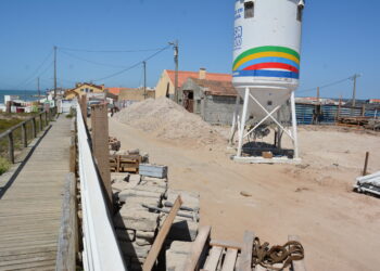 Centro Interpretativo de Arte Xávega em construção, na Praia da Vieira