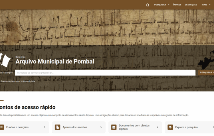 Arquivo Municipal de Pombal estreia novo portal de pesquisa online com conteúdos gratuitos