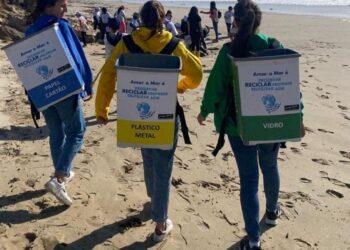 Crianças participam em limpeza de praia em Peniche