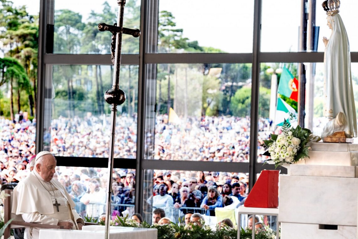 Papa Francisco na Capelinha das Aparições em Agosto de 2023
