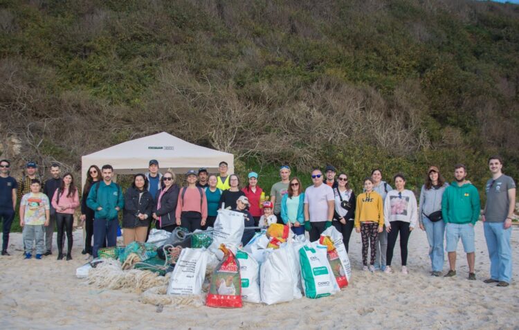 Voluntários recolhem 450 quilos de lixo da Praia da Polvoeira