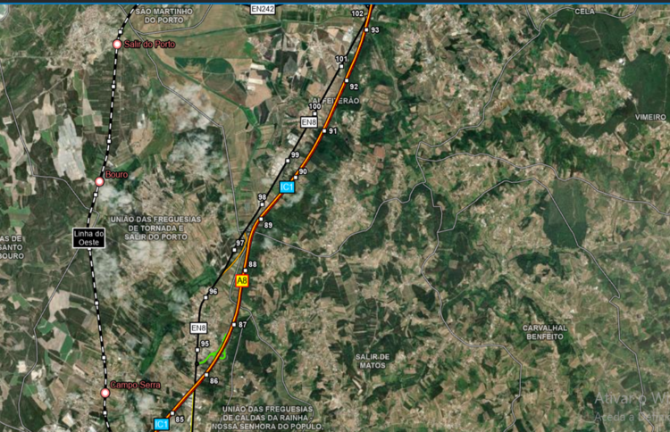 Trânsito na EN8 vai estar interdito na Tornada, em Caldas da Rainha