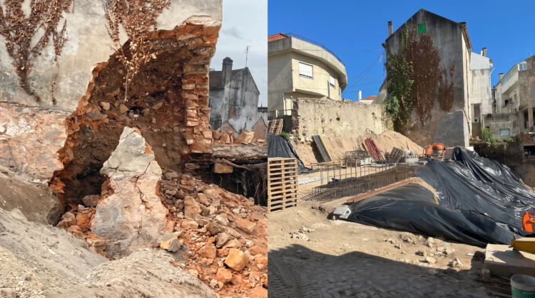 Escavação danifica moradia no centro de Pombal e Câmara propõe demolição integral