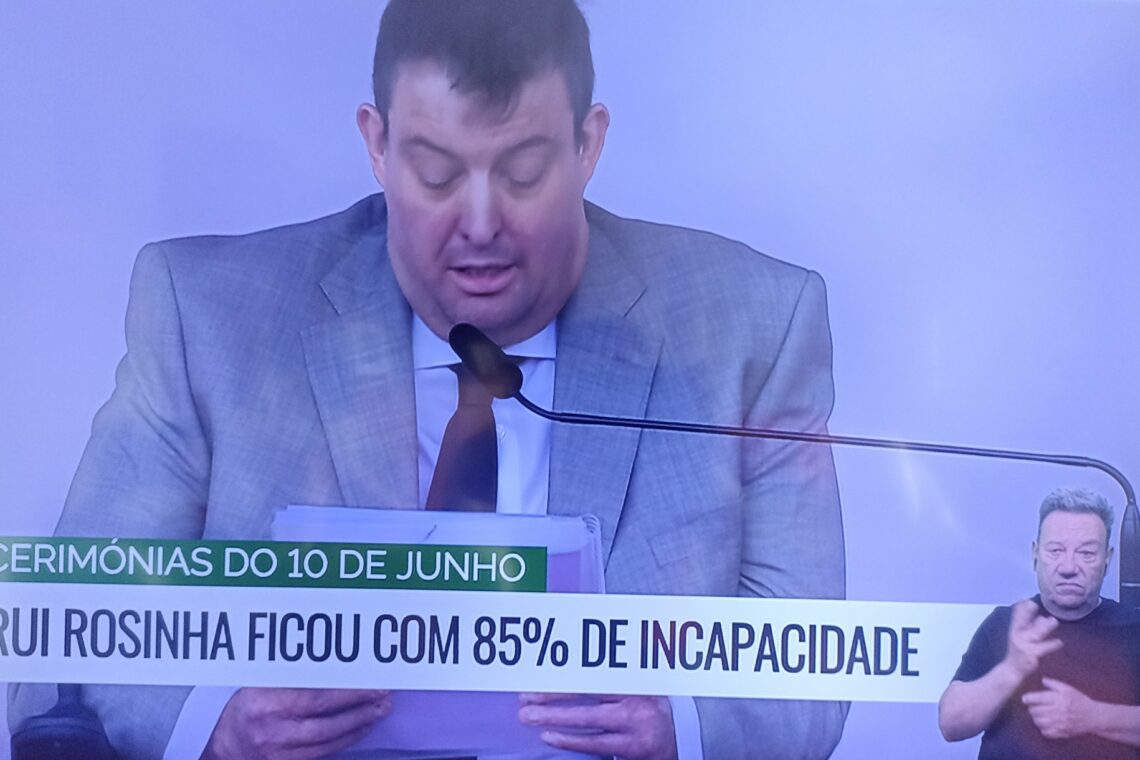 Bombeiro Rui Rosinha, sobrevivente do incêndio de Pedrógão Grande, discursou neste 10 de Junho