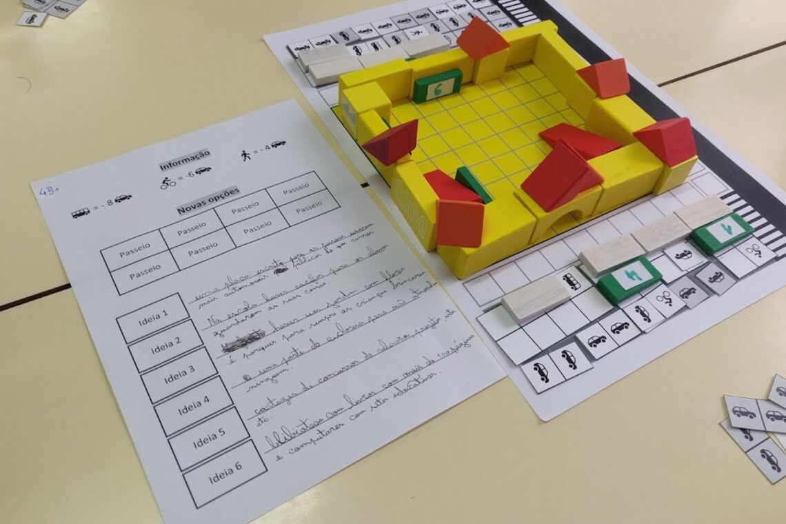 Jogo consiste num protótipo da escola e do espaço envolvente