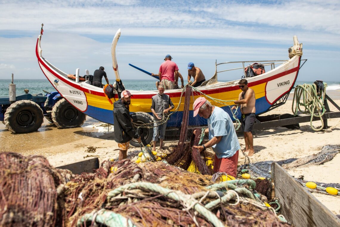Arte xávega na Praia da Vieira