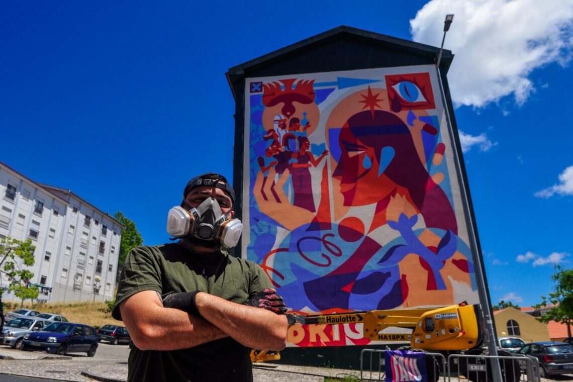 Há nova arte urbana em Caldas da Rainha,  com trabalhos inspirados em Bordallo e na Covid-19