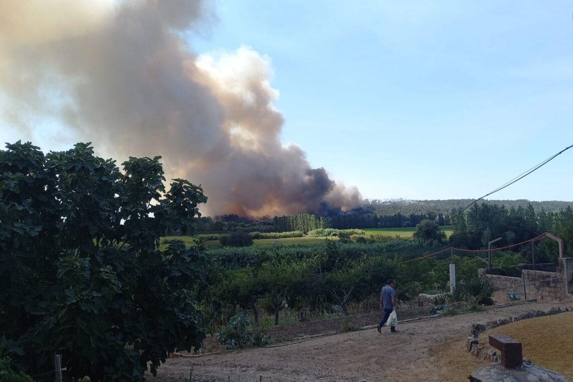 Incêndio aumenta de intensidade na zona de Barosa e Amor