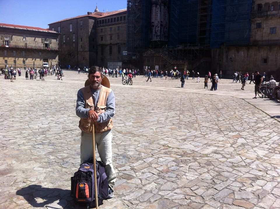 Na Praça do Obradoiro em Santiago de Compostela