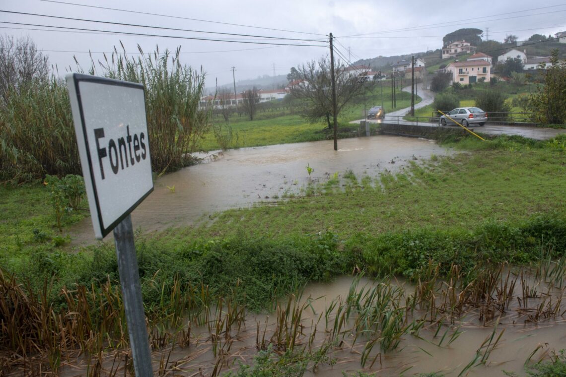 Leiria foi também sujeita a chuvas torrenciais