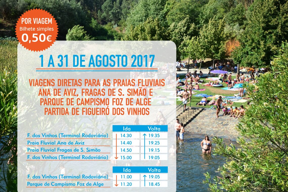 Município de Figueiró dos Vinhos disponibiliza transporte para as praias fluviais