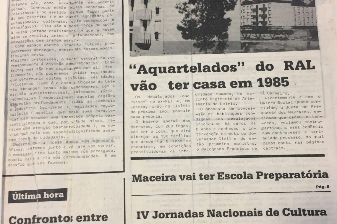 Número 1 do JORNAL DE LEIRIA saiu há 34 anos