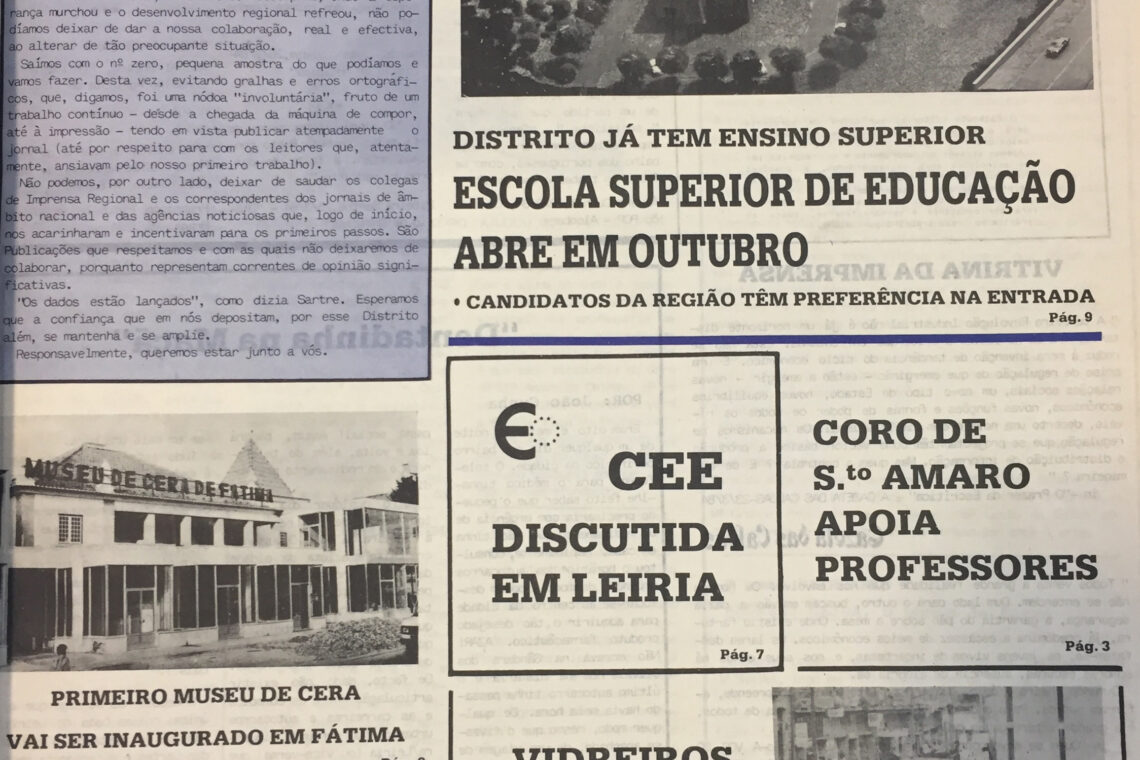 Número 1 do JORNAL DE LEIRIA saiu há 34 anos