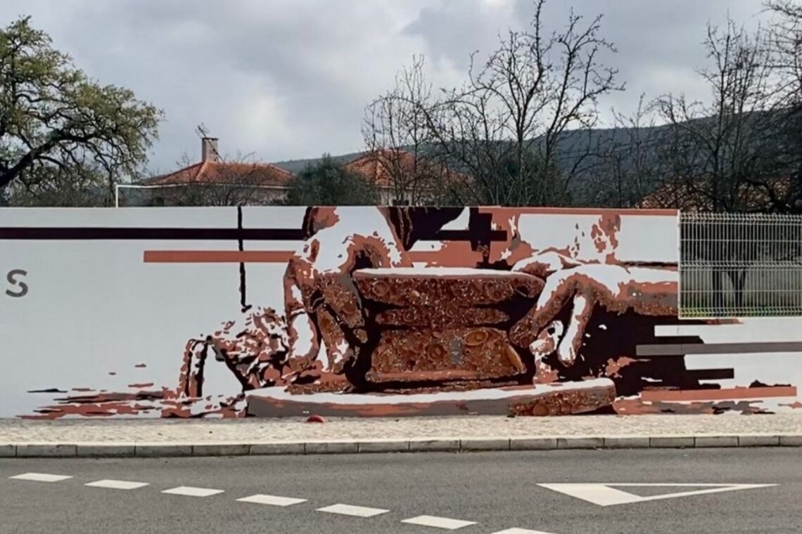 Mural enaltece e valoriza duas das áreas mais conhecidas na freguesia: a pedra e o barro