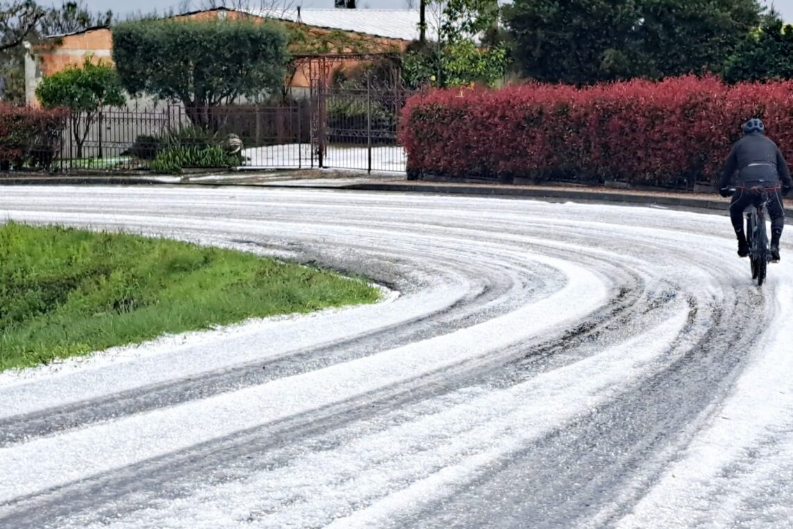 Efeito da queda de granizo na zona da Serra do Branco