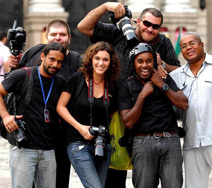Elisabete Maisão, ao centro, com um grupo de fotógrafos